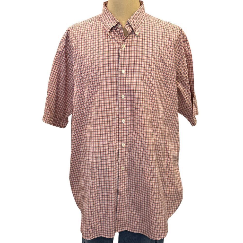 AUSTIN REED London Check S/S Button Up Shirt XXL 2XL